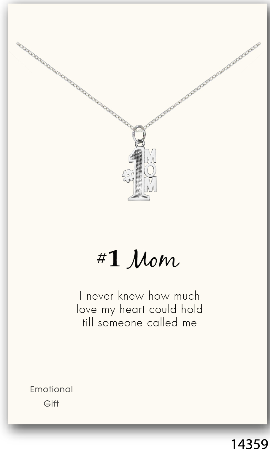 #1 mom silver pendant